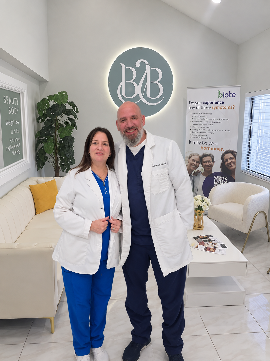 Irving Hernandez and Yudith Simon at Beauty Body clinic